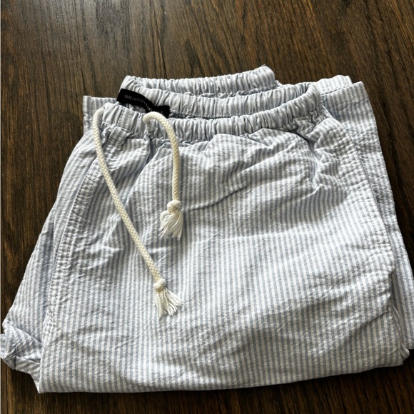 Brandy Melville Pants - Brandy Melville Blue Striped Drawstring Pants